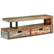 Larryhot Mueble de TV (118-200) x 30x40 cm Madera maciza reciclada, Robusto y duradero, fácil de montar, una opción ideal para la decoración del hogar - Marrón - Ver 7