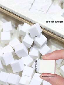 50pcs Mini Sponge Blocks , Nail Art Gradient Color Sponges, Nail Gel Polish Tools, Nail Art Supplies, Nail Art Tools, Nail Art Accessories, Back To School, Nail Art, Nail Tools, Nail Sticker Tools - trắng - Xem 4