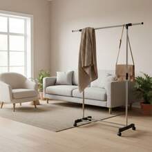 Ecommerc3 MOBLEKIT | Free-Standing And Expandable Clothes Racks In Metal And Wood, Clothing With Adjustable Options, With Wheels Or Shelves, Organizers For Bedroom, Entryway And Home - Perchero Inox 90-145x42x90-160 Cm - View 8