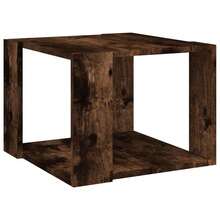 Table basse vidaXL en chêne fumé 40x40x30 cm, bois composite - Tabac - Voir 5