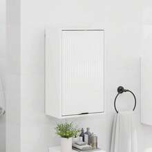 Meuble de salle de bain mural vidaXL, blanc brillant, 39 x 23,5 x 65 cm - Blanc - Voir 4