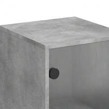 Credenza vidaXL con  in vetro, grigio cemento, 35x37x100 cm - Grigio - Visualizzare 10