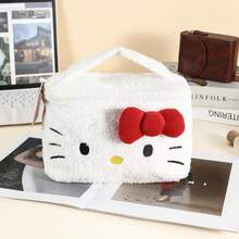 1个可爱泰迪熊毛绒化妆包，大容量，高品质蓬松收纳袋 - 彩色 - 查看 7