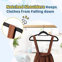 Velvet Hangers 100/50/30 Pack, Non Slip Clothes Felt Hanger Heavy Duty For Coat, Premium Slim Space Saving Suit Hangers For Closet Organizer, 360° Rotating Silver Hook - 黑色 - 查看 6