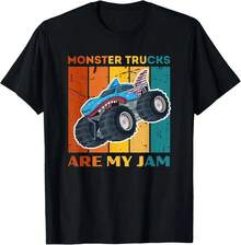 Monster Truck Are My Jam Retro Sunset Cool Engines T-Shirt T-Shirt,100% Cotton,Comfortable T-Shirt - màu đen - Xem 1