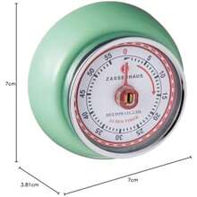 Zassenhaus - Temporizador magnético Retro para Cocina, Temporizador mecánico clásico ()(Verde (Mint)) - Multicolor - Ver 3