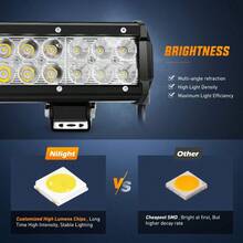 ASDNilight Barra de luz LED 2 Piezas 12 Pulgadas 72 W Foco de inunón Luces LED de conducción Luces antiniebla Luces de  LED luz de Trabajo 2 años de garantía - Barra de luz de 12" - 72 W - Ver 3