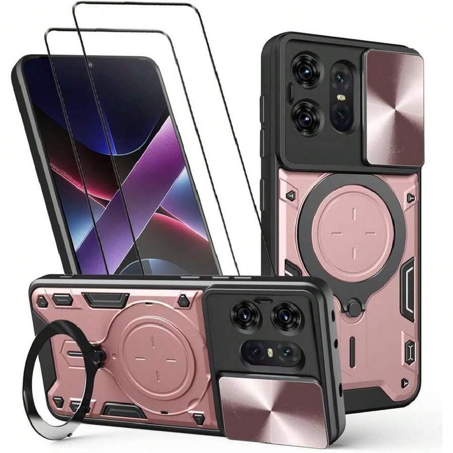 Case For Moto Edge 50 Pro Capa Case - With Screen Protector And Built-In Phone Stand - Pink, 35879571 - Teal Blue - View 1