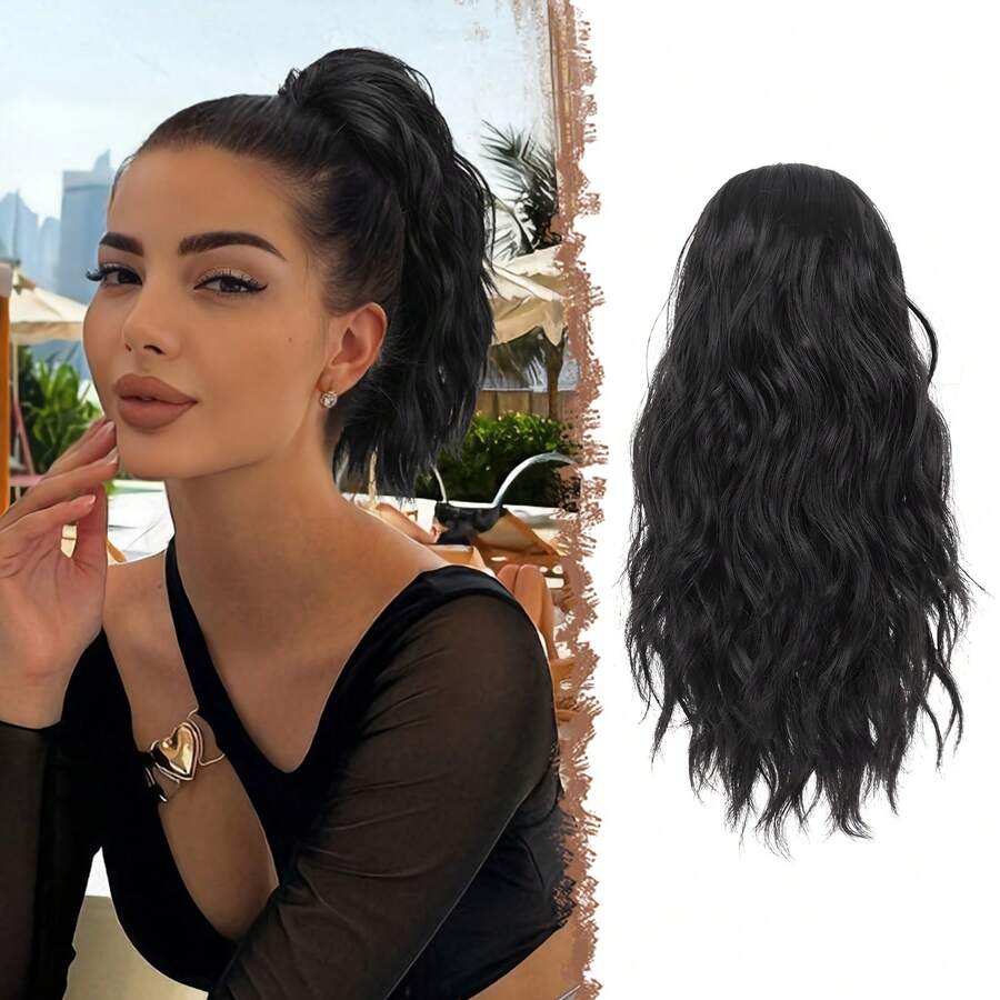 时尚卷发、马尾辫、高马尾辫、接发、化纤假发、日常佩戴、增加发量、演唱会派对假发、马尾辫 - 彩色 - 查看 1