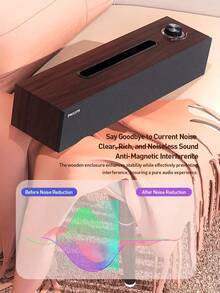 PHILIPS Retro Computer Speakers - Wooden Soundbar, Supports Bluetooth 5.3 And USB Connection | Universal For PC, Desktop, Laptop, Monitor, Tablet And Smartphone - Multicolor - View 6