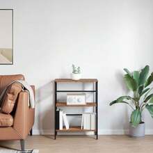 Libreria vidaXL in legno riciclato, 60 x 29,5 x 81 cm, materiale a base di legno. - Castano - Visualizzare 4