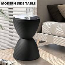 Round Side Table Small Coffee Table Modern  Stool Nordic Style Round Stool For Living Room Bedroom Office Cafe Black Plastic Chair - Black - View 5