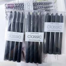 4pcs Black Metal Style Cone Candles Set, 10-Inch Black Candle Holders, 8-Hour Clean Burning Black Candles - Multicolor - View 1