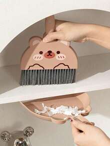 1件套家用小型扫帚清洁刷簸箕套装桌面清洁刷除尘刷卡通迷你桌面清洁刷 - 彩色 - 查看 6