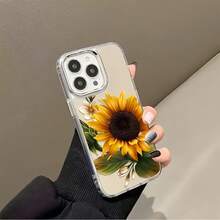 Funda para teléfono con diseño de ramo de verano de girasoles, compatible con iPhone 16, 15, 14 Pro Max, 13, 12, 11, XR y XS Plus. Fabricada en silicona TPU, ofrece protección contra golpes y caídas, además de una excelente sensación al tacto. Es el regalo ideal para familiares, amigos y seres queridos. - Plateado - Ver 4