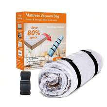 78.74 英寸 x 98.43 英寸床垫真空收纳袋 - 节省 85% 空间，防漏阀门和双拉链密封，耐用塑料保护套，适用于记忆棉和弹簧床垫，便携式收纳方案 - 彩色 - 查看 10