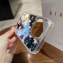 Funda para teléfono con bonito estampado floral rosa, compatible con iPhone 16, 15, 14 Pro Max, 13, 12, 11, XR y XS Plus. Fabricada en silicona TPU, ofrece protección contra golpes y caídas, además de una excelente sensación al tacto. Es el regalo ideal para familiares, amigos y seres queridos. - Plateado - Ver 5