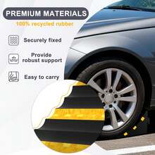 VA-Cerulean Rubber Wheel Chocks, Heavy Duty Car Wheel Stoppers, Brake Wedges For Cars, Trailers, And Motorhomes; Non-Slip Wheel Chocks, Black & Yellow, 2 Pieces - Black and Yellow - View 6