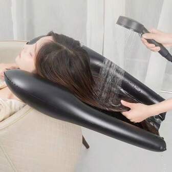 Inflatable PVC Shampoo Rinse Tray, Lightweight, Foldable, Medical Care Shampoo Tool