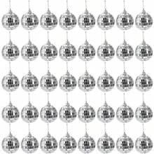 zxr funlive Set de 35 Bolas de Espejos en Diferentes Tamaños - Decoración Retro para Fiestas de los 70s y 90s Bodas y Pasteles Incluye Cuerda para Colgar 5cm125 - Pago - Ver 1