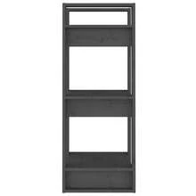 Libreria/divisorio vidaXL grigio, 41x35x91 cm, in legno massello di pino. - Grigio - Visualizzare 5