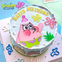 海绵宝宝生日蛋糕烘焙装饰，PMMA蛋糕装饰插牌，生日贺卡，派对用品 - 彩色 - 查看 8