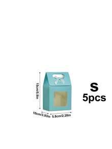 1/5/10个装牛皮纸礼盒，带蝴蝶结，白色礼盒，透明窗口，带提手和盖子，可作礼品袋使用，适用于新娘送礼会、节日生日派对、返校季、小型企业/课堂礼品、冬季包装。 - 多色 - 查看 13