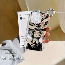 Funda de Teléfono de Chica Anime Estilo Horror Compatible con Iphone 17, 16, 15, 14, 13, 12, 11 Pro Max, Air, Mini, XR, XS, X, 7, 8 Plus, con Cubierta Trasera de TPU Suave, Transparente, Magnética y a Prueba de Golpes. - transparente - Ver 2