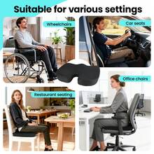 Office Chair Seat Cushion, Cooling Gel Enhanced Memory Foam Cushion For Long Sitting - Back, Sciatica, Coccyx, Tailbone Pain Relief Pillow - For Office, Gaming, Car, Wheelchair - 淺灰色 - 查看 7