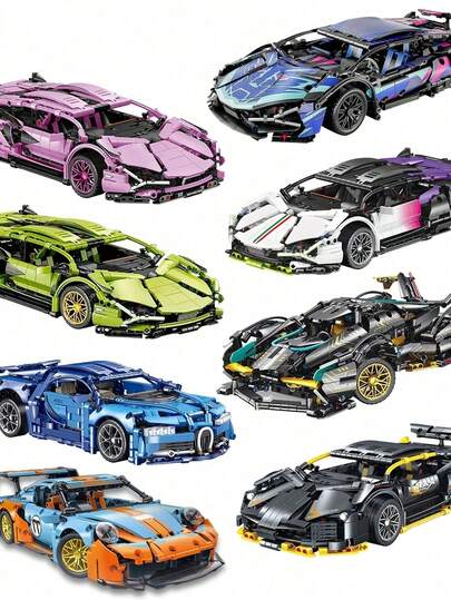 300+Pcs Building Blocks Racing Car Toy, (1:20 Scale) Racing Car Building Blocks Model, ABS Material, Creative Car Toy Blocks, Car Blocks, Cool Styling, Mixed Color Blocks, Car Shaped, Can Be Used For Assembly, Furniture Decoration, Furniture Accessories, Blocks Collection, Desktop Decoration, Racing Car Blocks, Building Blocks Racing Car Toy, Birthday Gift, Christmas Gift, Halloween Gift, Friend Gift