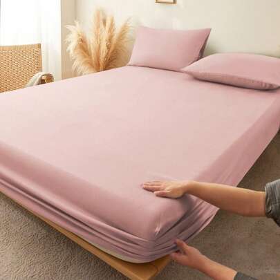 1 Stück 100% Baumwolle Staubige Rosa Farbe Spannbetttuch Tiefe Tasche Weich Atmungsaktiv Bettwäsche Spannbetttuch für Schlafzimmer Ganzjährig Bequemer Matratzenschoner, Matratzenbezug für Bett, Betttuch, Weich und Atmungsaktiv, für alle Bettgrößen - Einzelbett, Doppelbett, Kingsize, Queensize Spannbetttuch mit Tiefer Tasche bis zu 30 cm Tiefe Betttuch Tagesdecke Rückseite Schule Bettwäsche Schlafsaal Betttuch