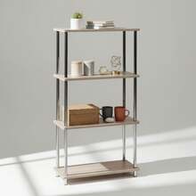 Ecommerc3 MOBLEKIT | Wooden And Metal Shelves With Different Levels, Durable Open Bookcases For Books, Decoration And Storage In Living Room, Kitchen Or Bedroom - 4 Levels 60*29.5*112 cm - View 1