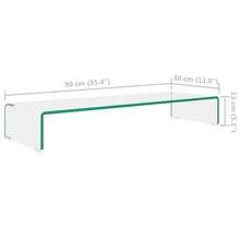 Larryhot Mobile/Rialzo Porta TV in Vetro Trasparente 90x30x13 cm,Robusto e durevole, facile da montare, la scelta ideale per l'arredamento della casa - Bianco avorio - Visualizzare 5