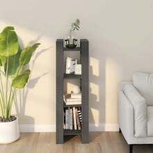 étagère/séparateur de pièce vidaXL gris 41 x 35 x 125 cm en pin massif - Gris - Voir 2