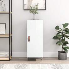 Credenza vidaXL bianco lucido 34,5x34x90 cm Materiale a base di legno - Bianco - Visualizzare 2