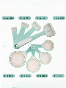 4/8-Piece Silicone Collapsible Measuring Cups And Spoons Baking Measuring Tool Set, Suitable For Coffee, Flour, Protein Powder, Honey, And Sugar Kitchen Use - Multicolor - View 9