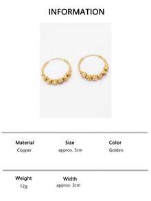 Gold Tone Large Hoop Earrings, Suitable For Pierced Ears, Gold Earrings, Pierced Jewelry, Women/Girls Accessories, Jewelry Gift - Gold - View 15
