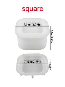 Moule en silicone pour tasse de bougie ronde/carrée, boîte de rangement pour boucles d'oreilles, moule en plâtre de ciment, moule en résine époxy cristal - moule en silicone blanc - Voir 6