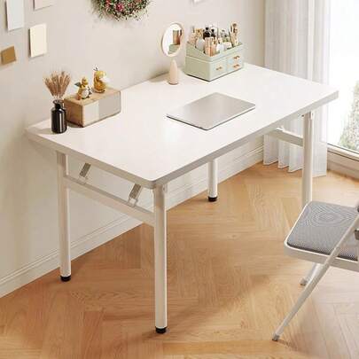 Schreibtisch klappbar im schlichten Design – Kompakter Computertisch ohne Aufbau, platzsparend und sofort nutzbar für Heimbüro, Studierzimmer oder Wohnraum