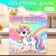 GDTME GUTE UNIGORN: A 24-Page Single-Sided Animal-Themed Coloring Book, With Simple And Easy-To-Color Designs Featuring Adorable Animal Patterns, Suitable For Adults And Teenagers. Great Gift For Mother's Day, Easter, Father's Day, Back-To-School, And Stationery Supplies. 2026 Coloring Book, Size 7.9 Inches X 7.9 Inches. - Cute Unicorn - View 13