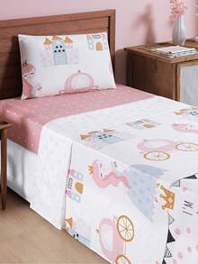 Jogo de Lençol 3 Peças Solteiro Infantil Para Menino Menina Várias Estampas Para Criança Bouti Kids - Little Princess 3 Peças - Visão 1