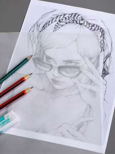 50/100 piezas de 183*183mm, 210*290mm, 53g Papel de ácido sulfúrico translúcido, papel para pintar y calcar, papel de copia, caligrafía, suministros de arte