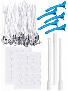 Bộ dụng cụ bấc nến - Giá đỡ bấc nến, dụng cụ định tâm bấc và 50 bấc cotton. - bộ - Xem 1