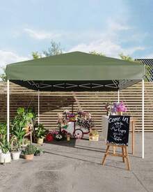 Huisuilinss Canopy Tent,10X10FT Pop Up Canopy Tent,Outdoor Instant Beach Tent,Portable Gazebo With 3 Adjustable Height,Easy Set Up Sun Shelter With 4 Sandbags & Carrying Bag For Camping Parties Outdoor Events - Verde - Ver 6