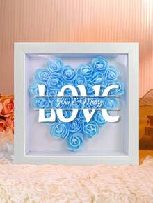 1pc Custom Love Rose Shadow Box, Personalized Couple Name And Custom Made Perfect Valentione's Day, Anniversary Gift, Rose Shadow Box Gift For Loved One - Multicolor - View 16