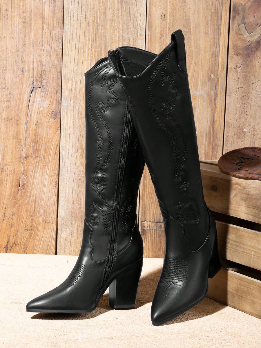 Botas Vaqueras para Mujer Hasta Las Rodilla y Tacón, Cowboy Boots Mujer
