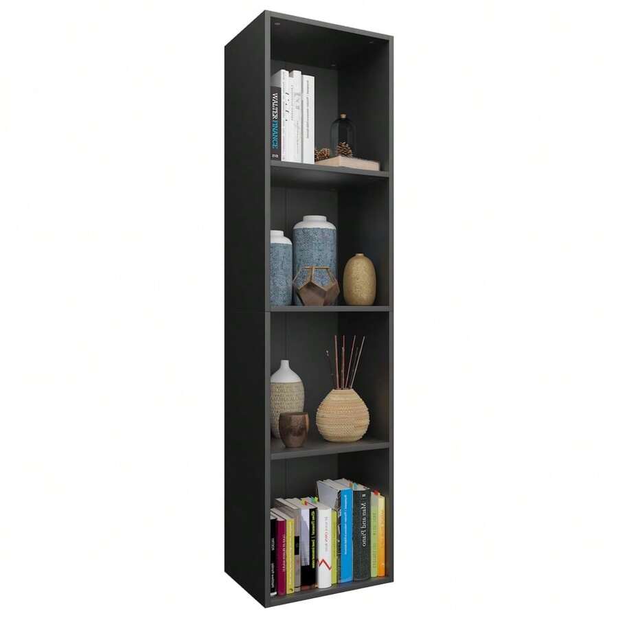 Libreria/mobile TV vidaXL nera, 36x30x143 cm, materiale a base di legno. - nero - Visualizzare 1