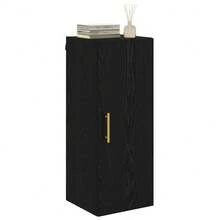 Armario de pared vidaXL, aspecto roble negro, 34,5 x 34 x 90 cm - Negro - Ver 1