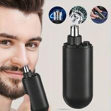 Cuchillas de acero inoxidable. Pelo de la nariz Recortadora. Herramienta de belleza | Pelo de la nariz Recortadora | Dispositivo de cuidado personal. Diseño ergonómico del mango. Recorte rápido e indoloro. Apto tanto para hombres como para mujeres. Ideal para uso doméstico, viajes de negocios y cuidado personal. - Negro - Ver 8