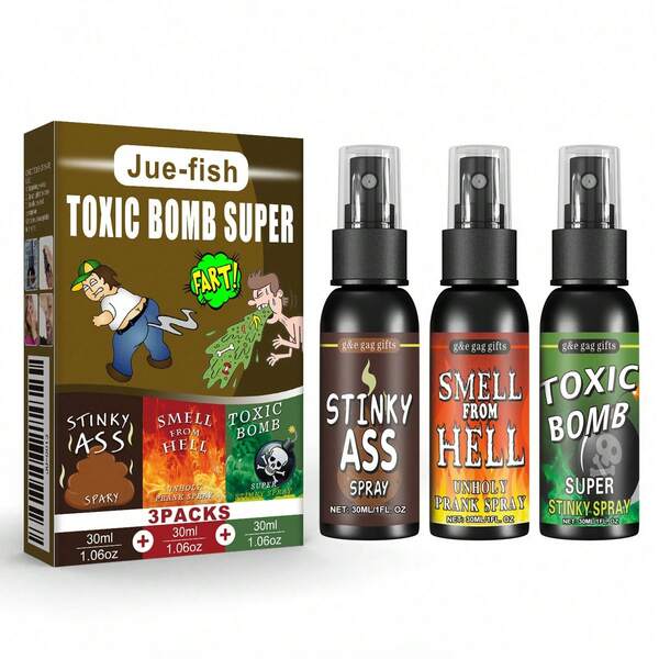 1pc/3pcs Powerful Fart Spray 30ml, Prank Gag Gift For Adults, Suitable For Christmas, Halloween Party